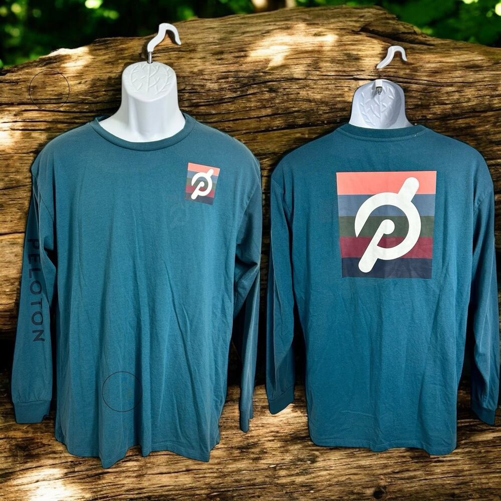 Women's Peloton Teal Oversized Tee Sz M Cotton Blend T-Shirt Athletic Top